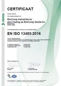 EN ISO Certificaat BioComp Industries geldig tot 01-02-2024