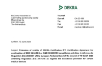 Dekra CE verlenging MDD certificaat BioComp